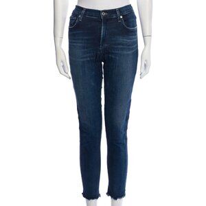 AGOLDE Mid-Rise Skinny Jeans with Frayed Hem
